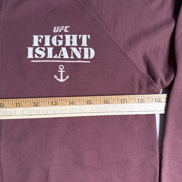 UFC Small Fight Island Zip Hoodie Sweatshirt Port/Purple/Plum Yaz Island NWT - Picture 5 of 7